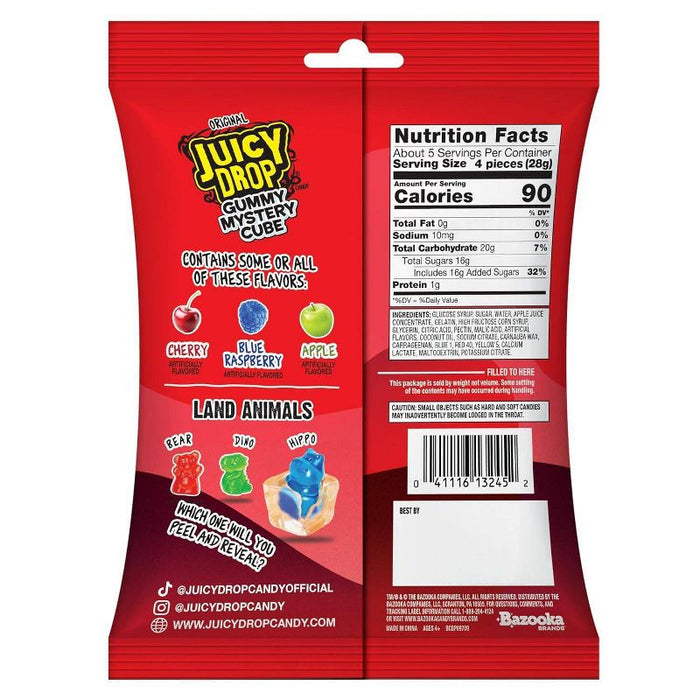 Juicy Drop Mystery Cube Original Gummy Candy Bag 5oz