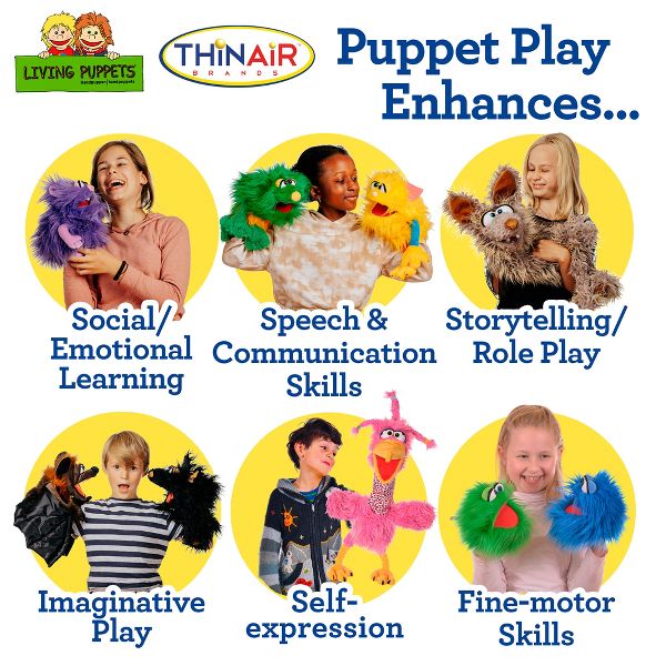 Living Puppets: Mugs The Purple Friendly Monster - 12" Plush Hand Puppet