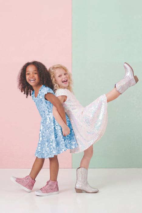 Sequins Concert Queen Dress, Blue, Size 3-4