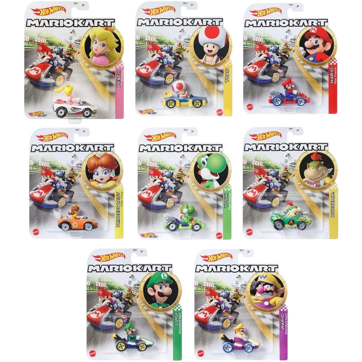 Hot Wheels Mario Kart character-inspired karts (Sold individually)