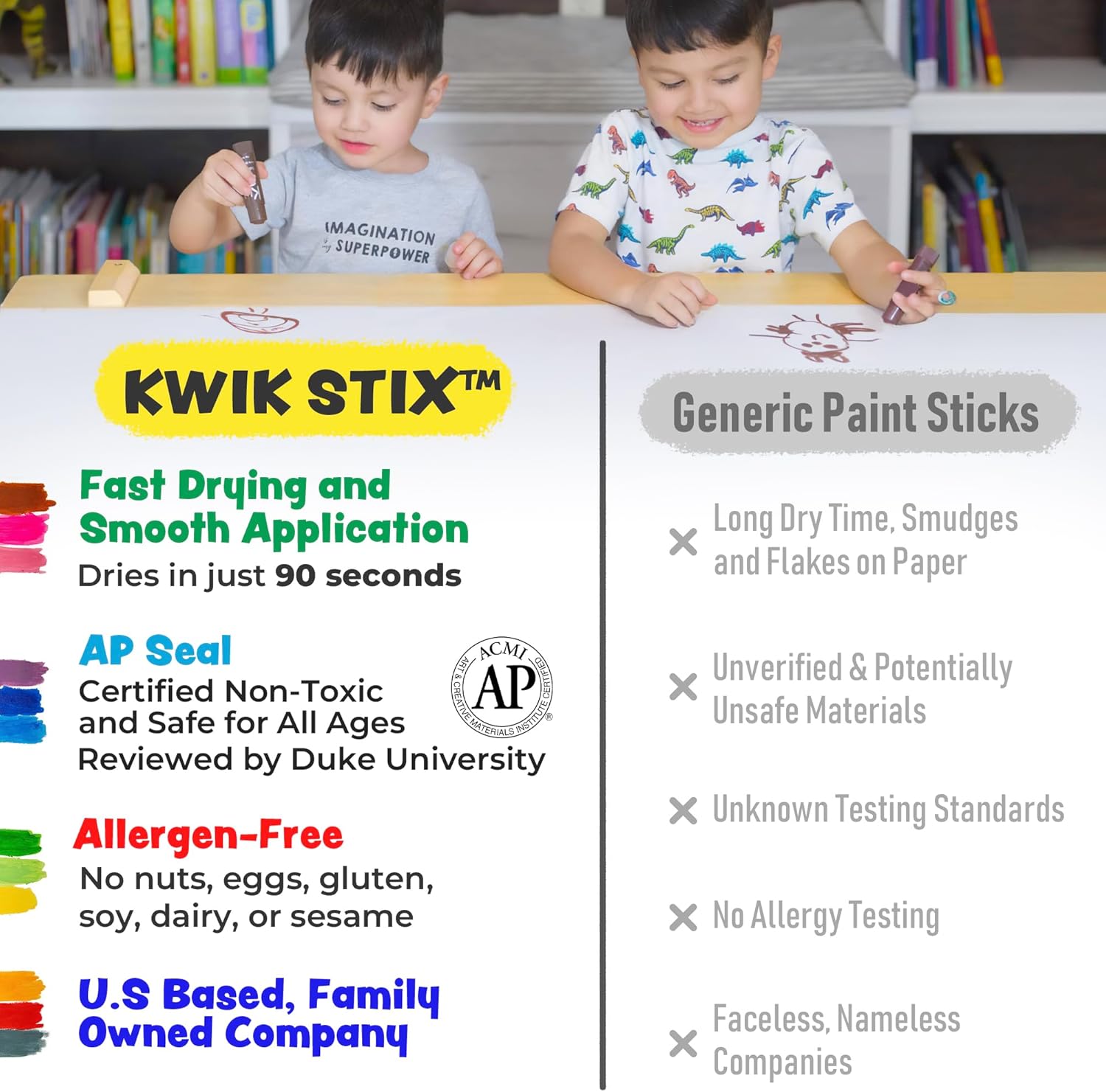 The Pencil Grip Kwik Stix Cuties Paint Sticks 12-Pack Set