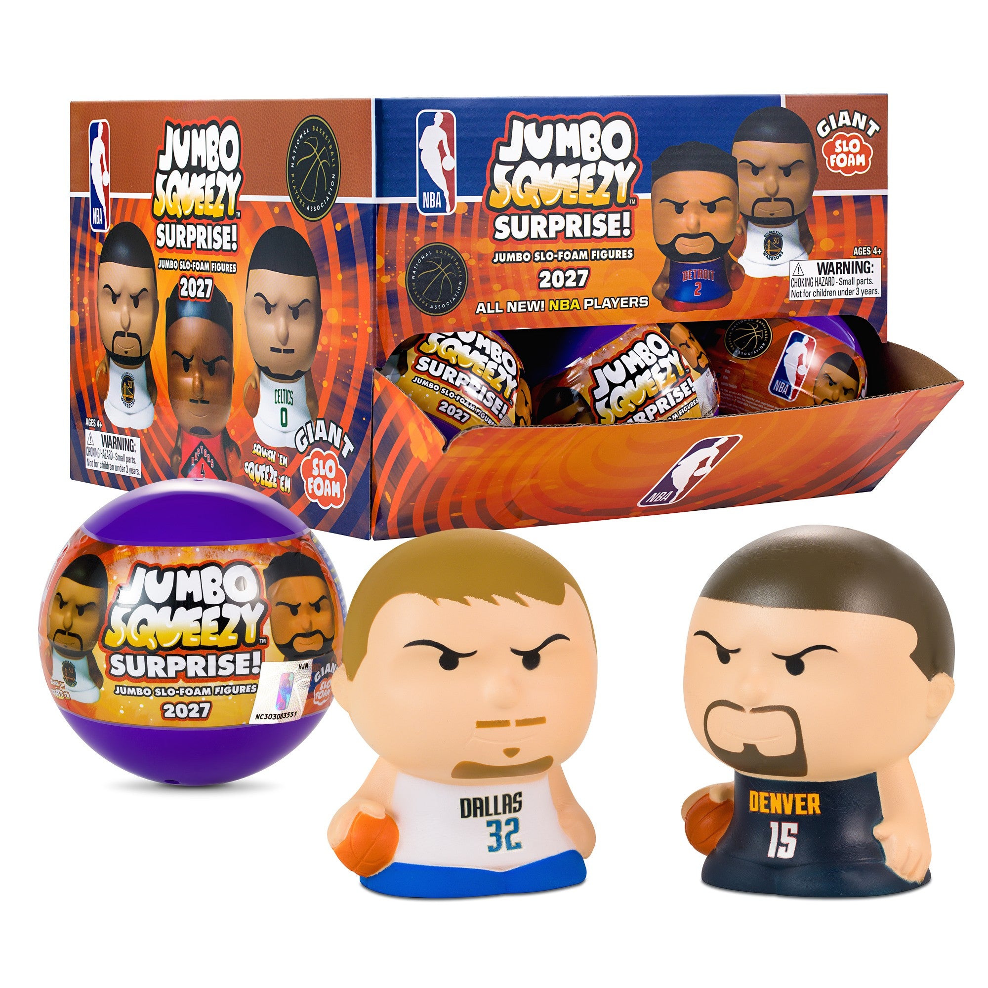 Party Animal SqueezyMates NBA Jumbo Squeezy Capsule Display 18ct