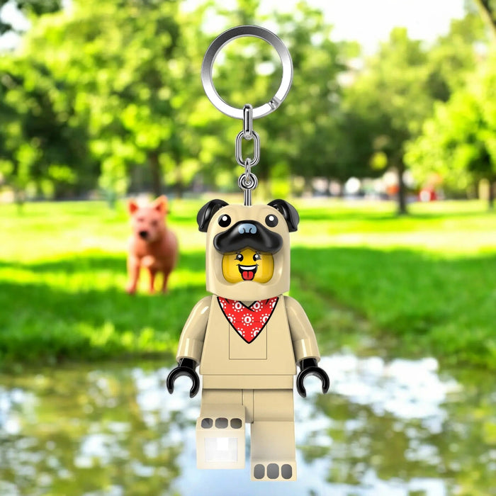 LEGO Pug Costume Guy Keychain Light KE213H