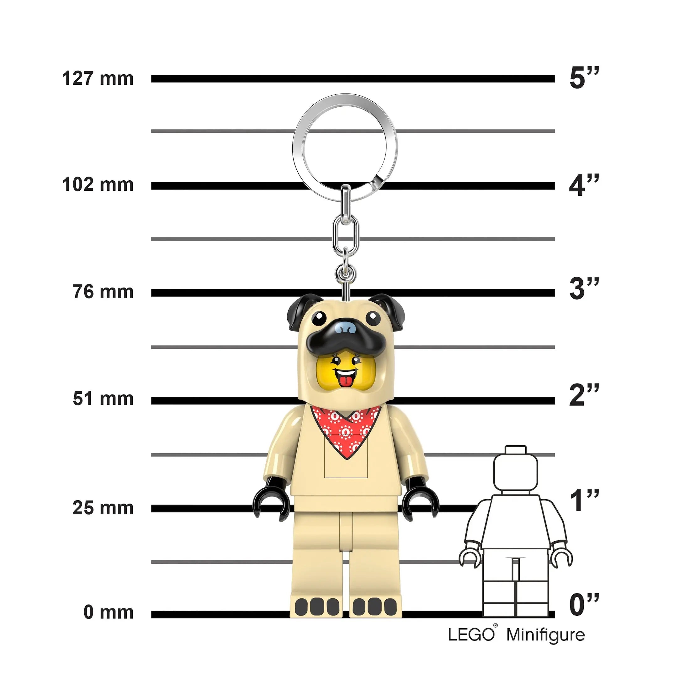 LEGO Pug Costume Guy Keychain Light KE213H