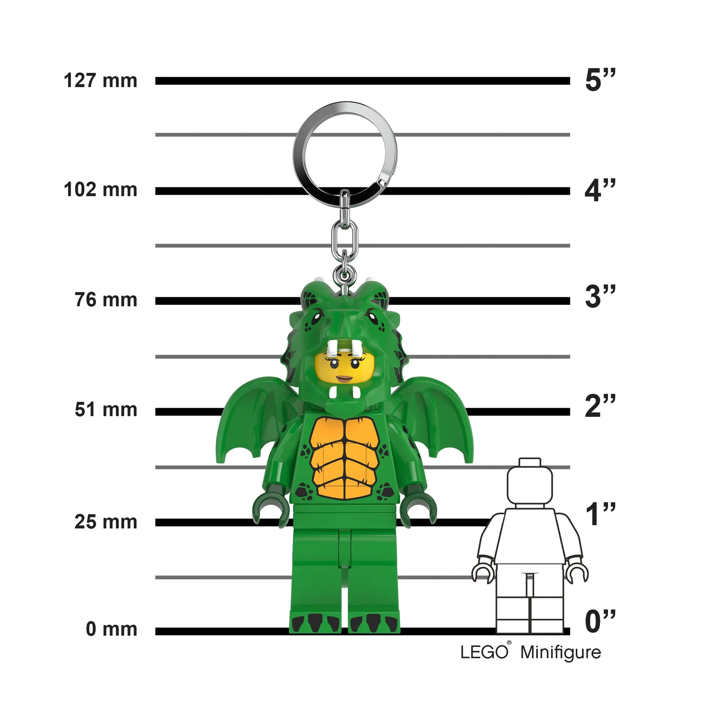 LEGO Green Dragon Costume Girl Keychain Light KE224H