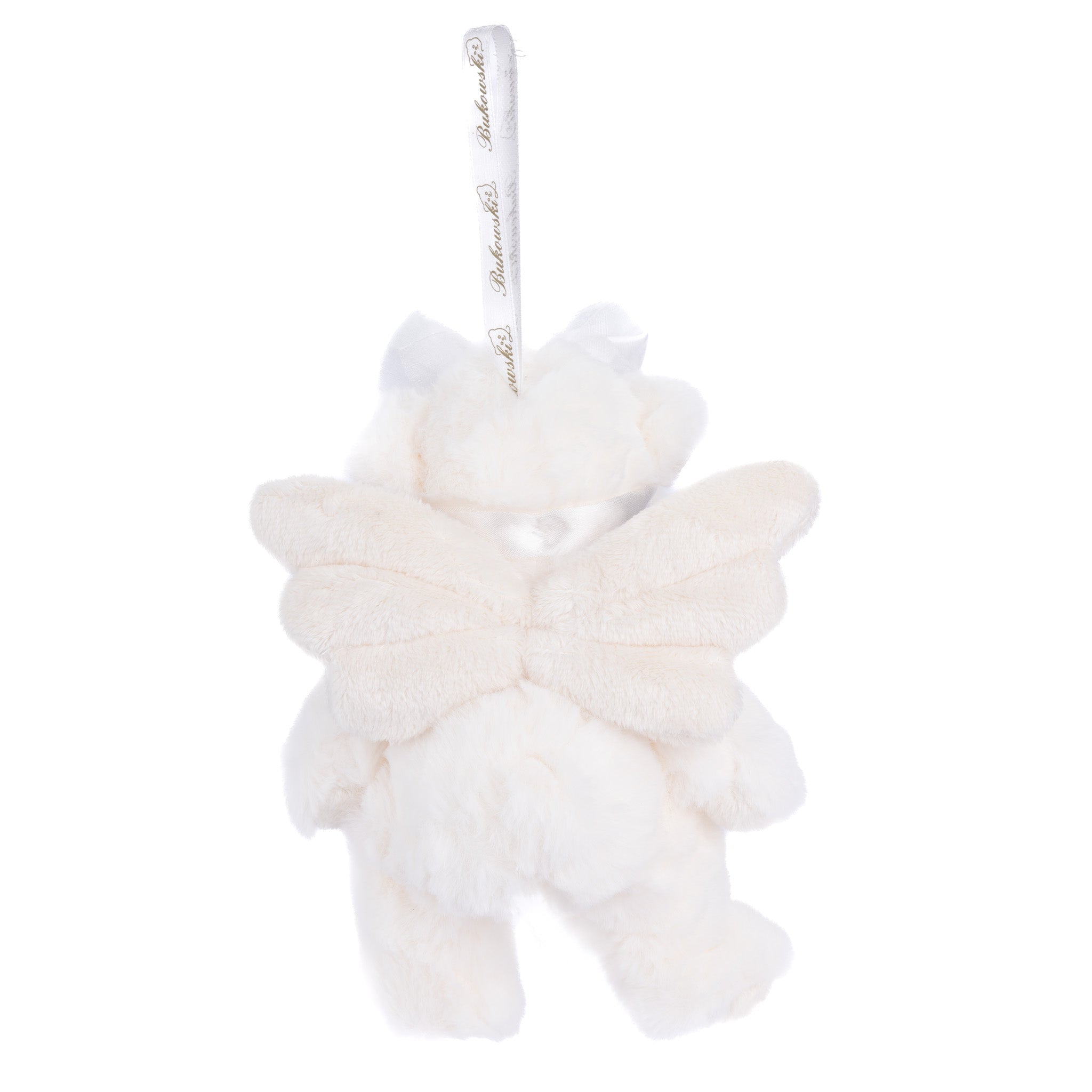 Kaitlyn Angel Bear Plush: Soft Cream Fur, Heavenly Wings, Bow
