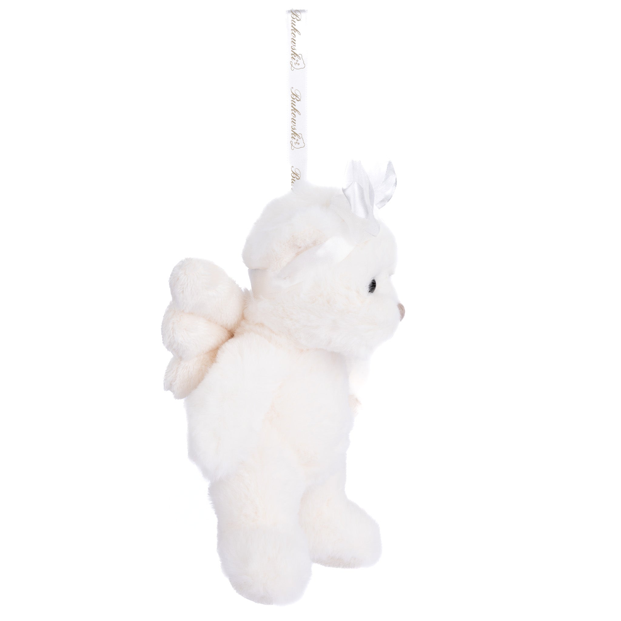 Kaitlyn Angel Bear Plush: Soft Cream Fur, Heavenly Wings, Bow