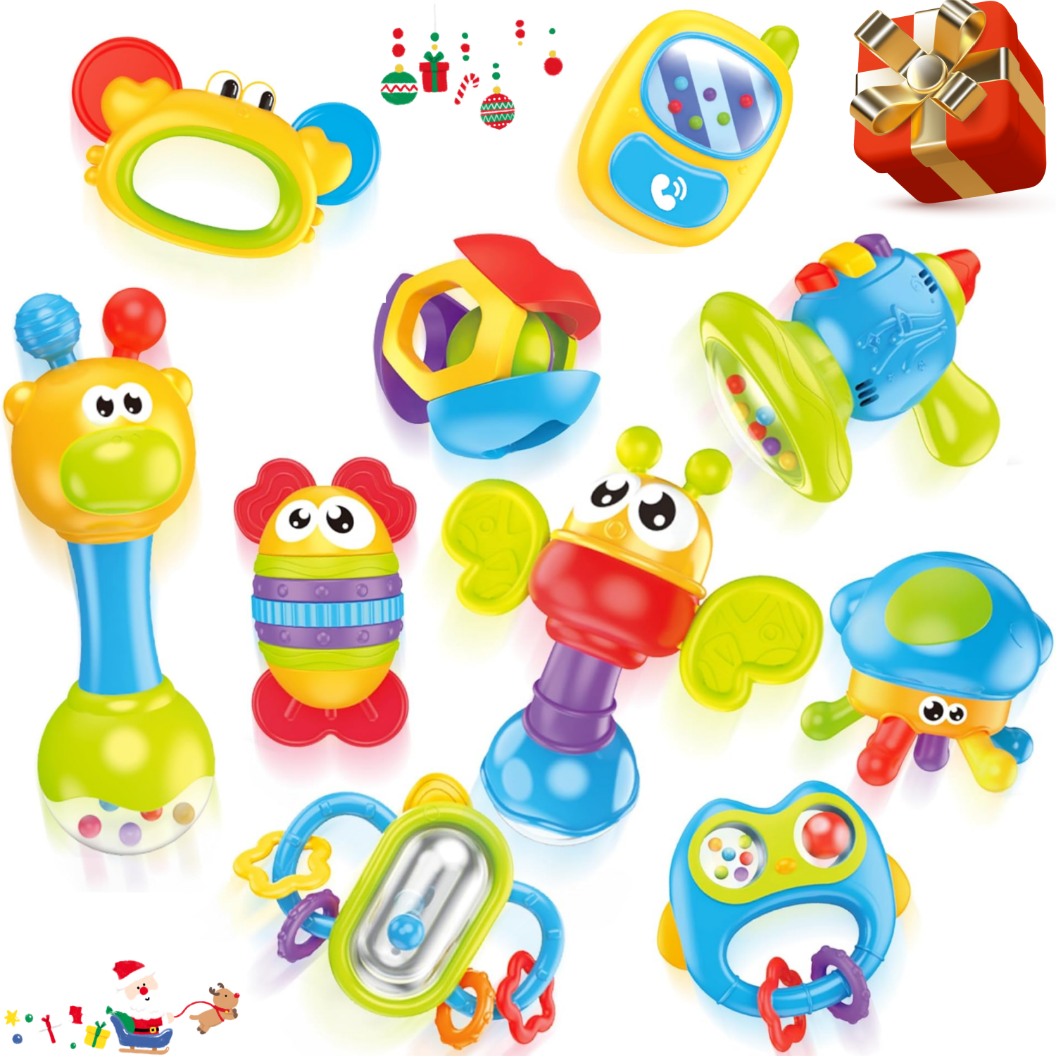 10 Piece Baby Rattles