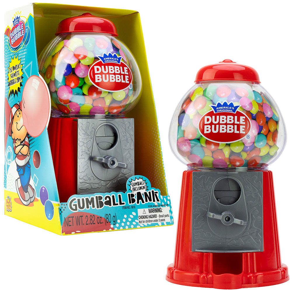 Dubble Bubble 8.5-Inch Classic Gumball Bank with Gumballs