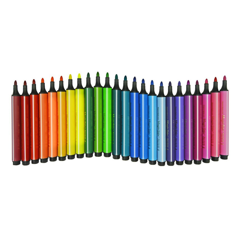 The Pencil Grip Magic Stix Triangular Markers 24-Pack Set