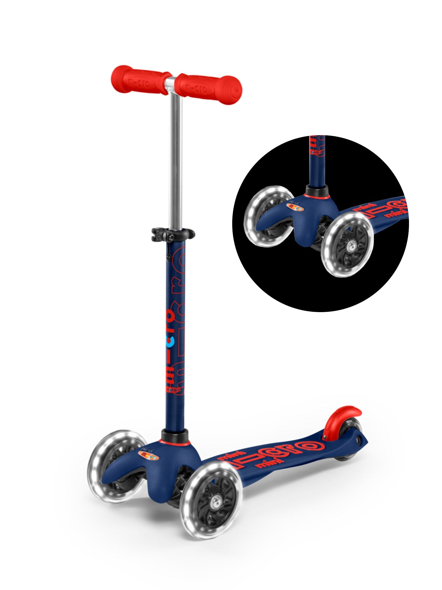 LED Mini Deluxe Navy BLUE Kick Scooter
