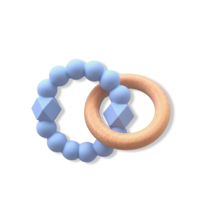 Jellystone Designs Moon Teether Silicone and Beech Wood Mint