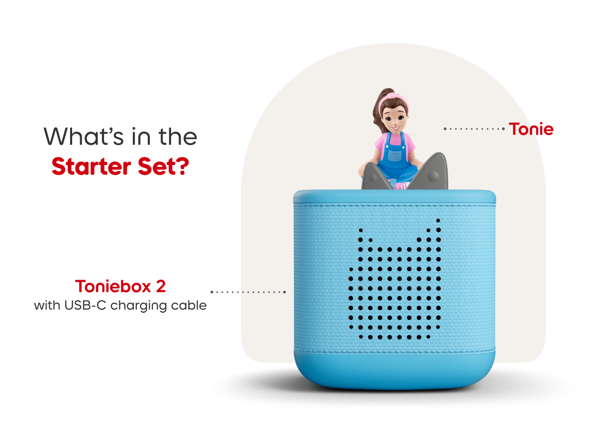 Ms. Rachel Toniebox 2 Sky Blue Starter Set: Screen-Free Interactive Audio Player for Kids