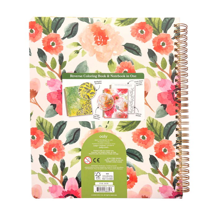 OOLY Artful Notes Wildscape Reverse Coloring Notebook 100 Pages