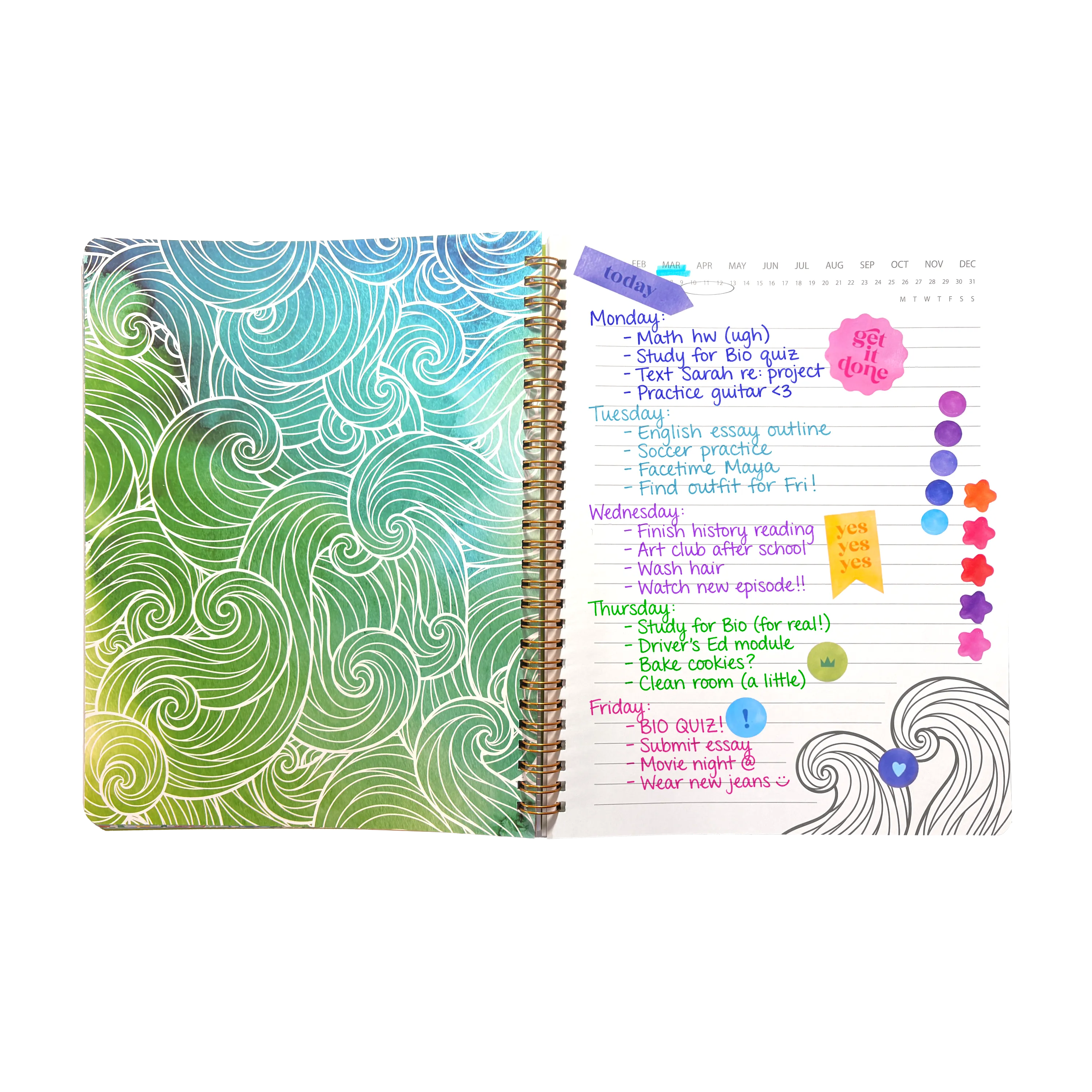 OOLY Artful Notes Wildscape Reverse Coloring Notebook 100 Pages