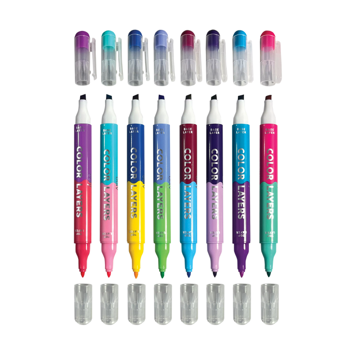 OOLY Color Layers Double Ended Layering Markers Set of 8