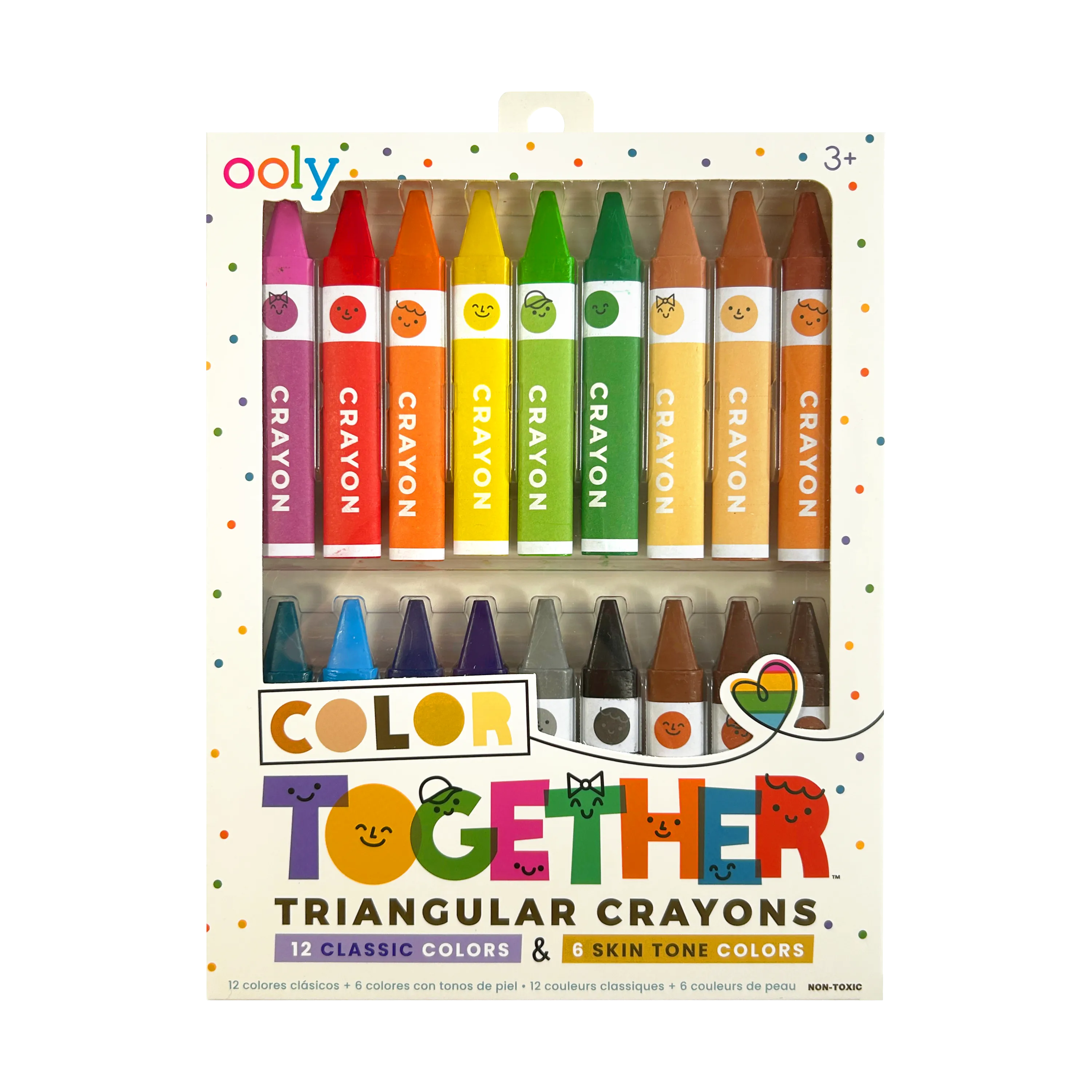 OOLY Color Together Triangular Crayons 18 Pack Skin Tone