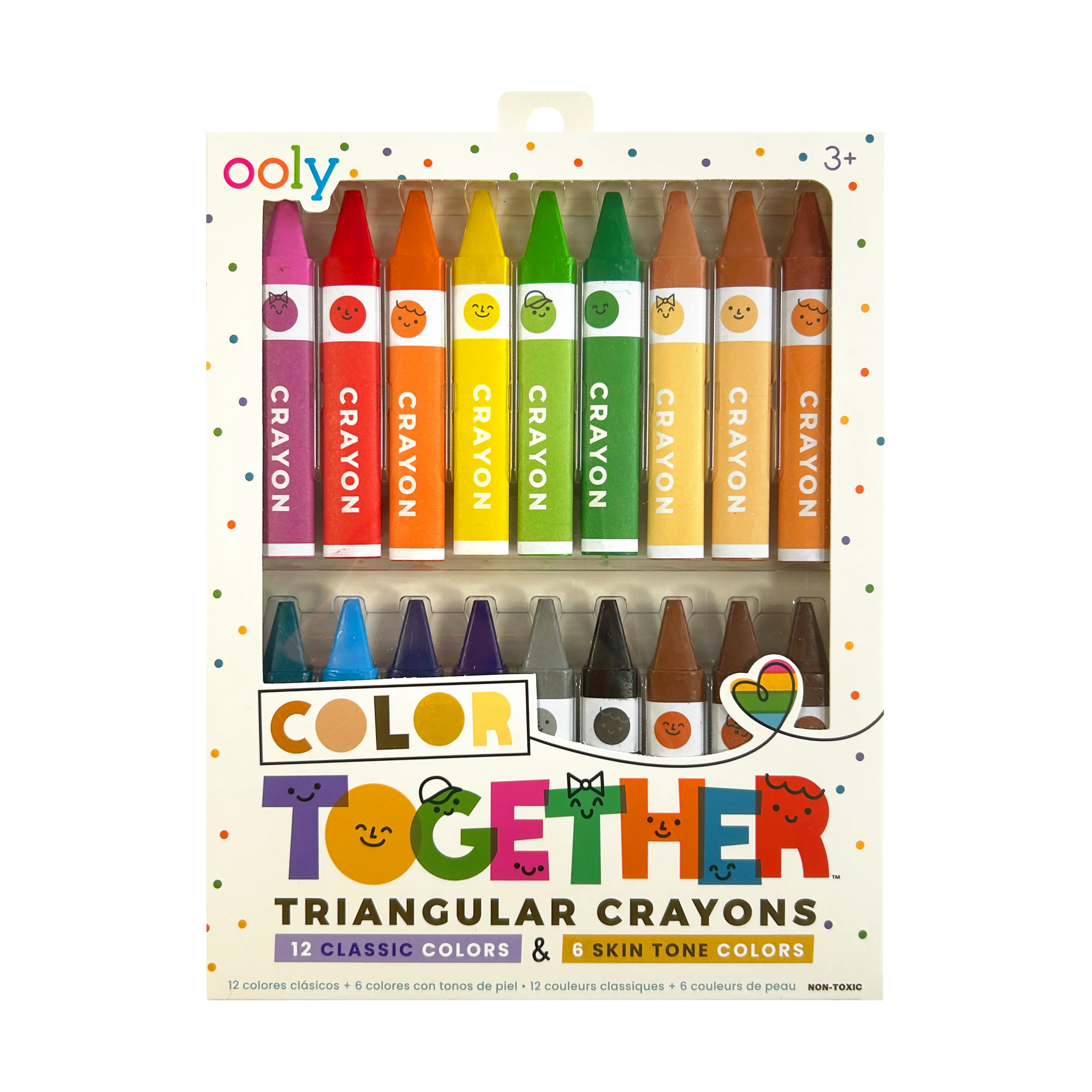 OOLY Color Together Triangular Crayons 18 Pack Skin Tone