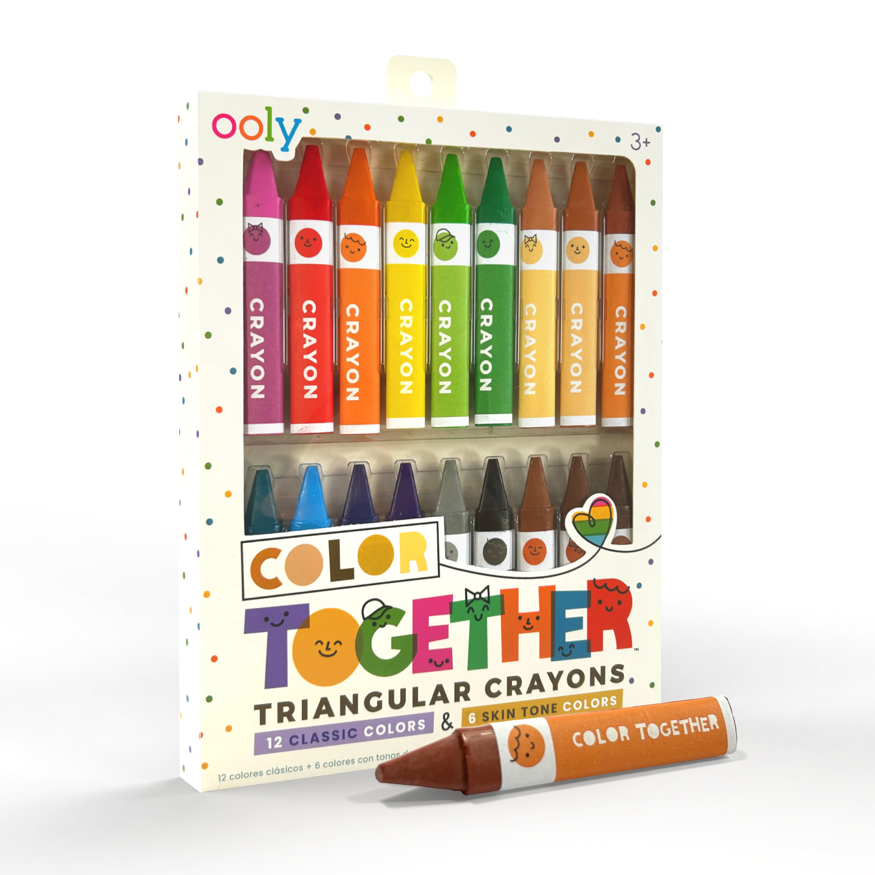 OOLY Color Together Triangular Crayons 18 Pack Skin Tone