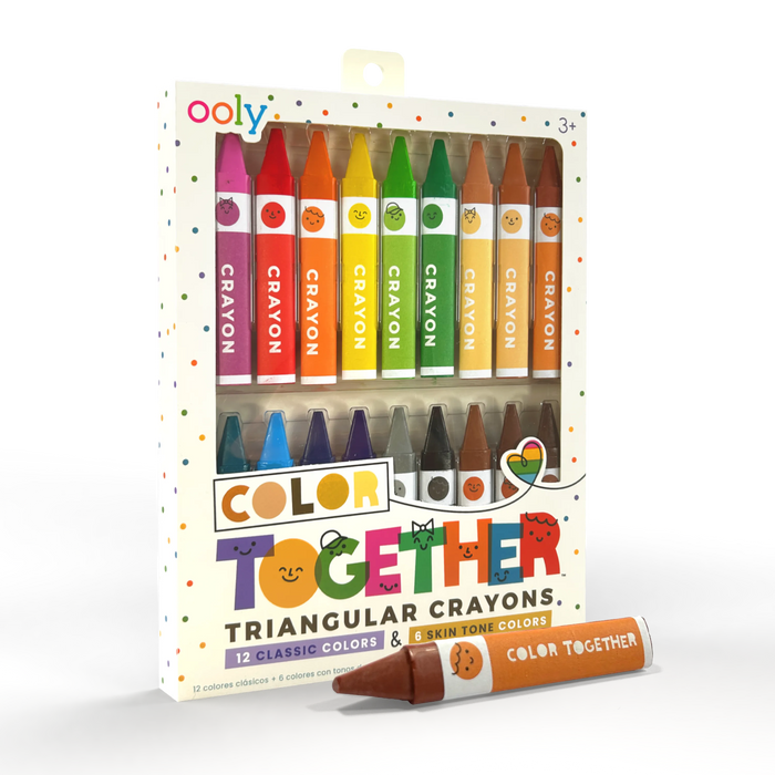 OOLY Color Together Triangular Crayons 18 Pack Skin Tone