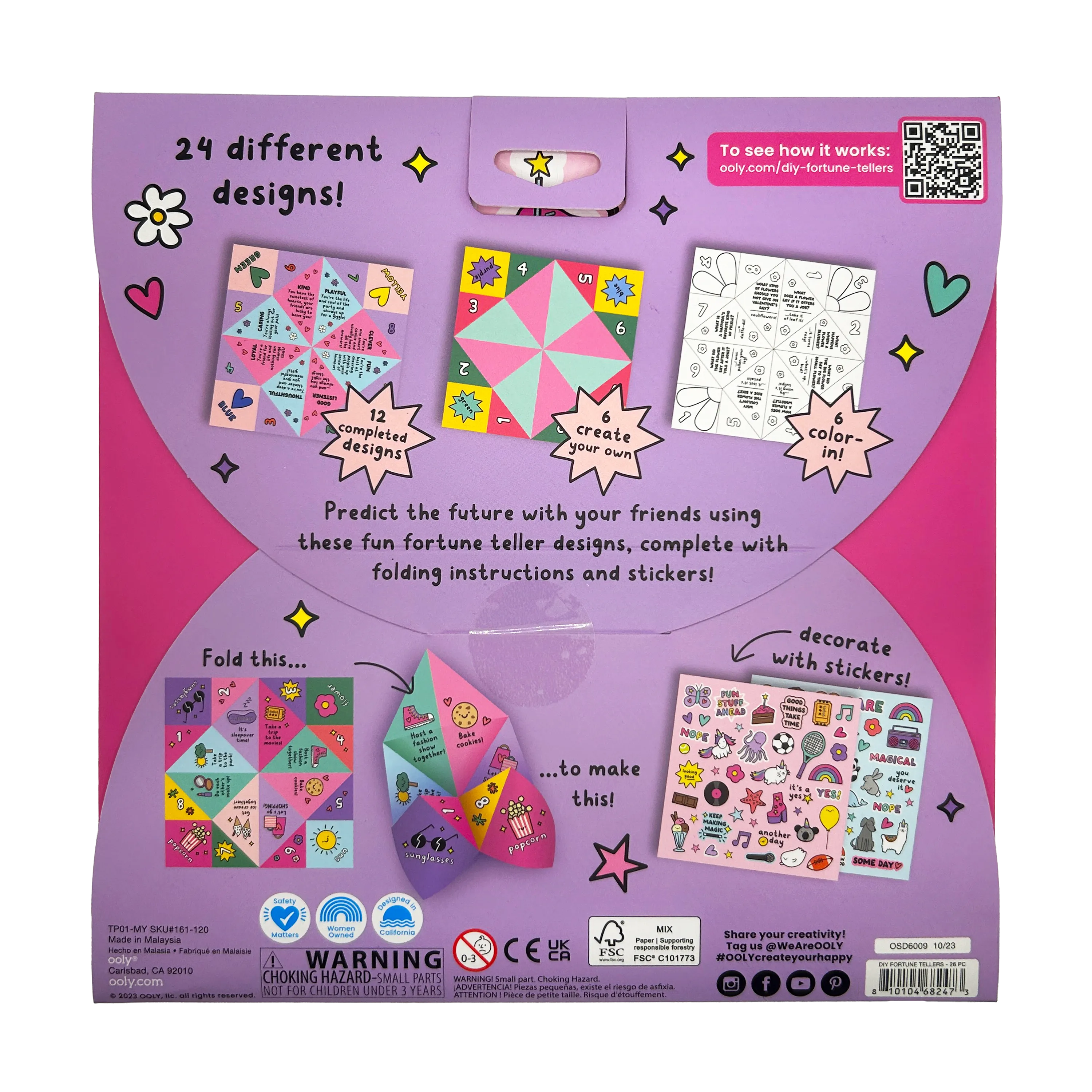 OOLY DIY Fortune Tellers Activity Kit 24ct