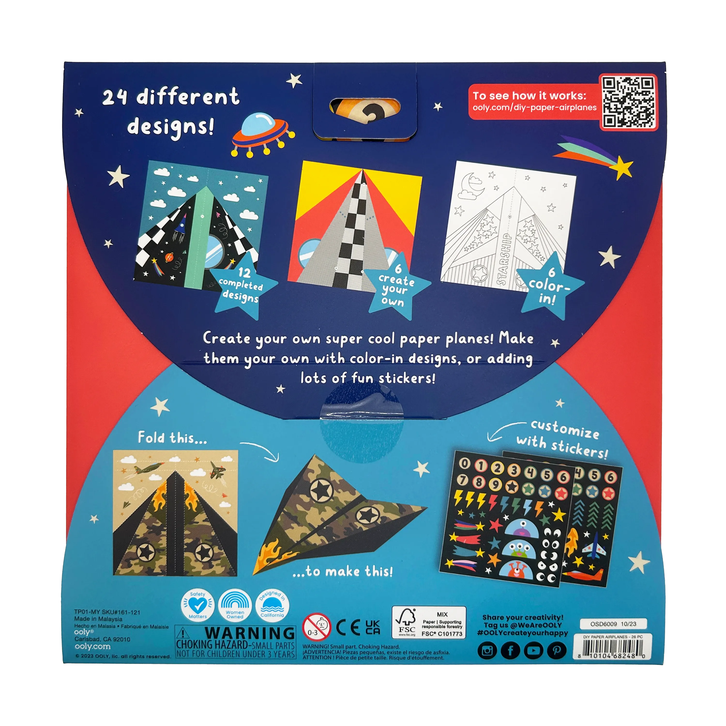 OOLY DIY Paper Airplanes Activity Kit 24ct