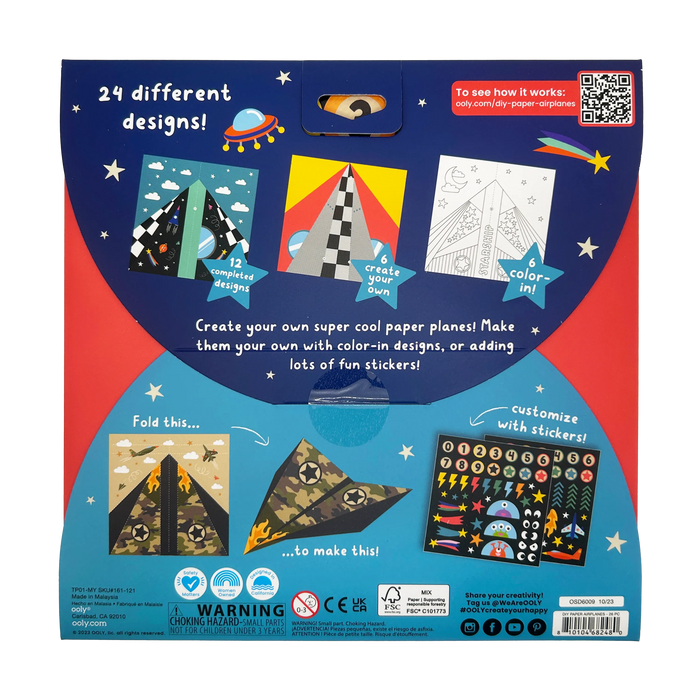 OOLY DIY Paper Airplanes Activity Kit 24ct