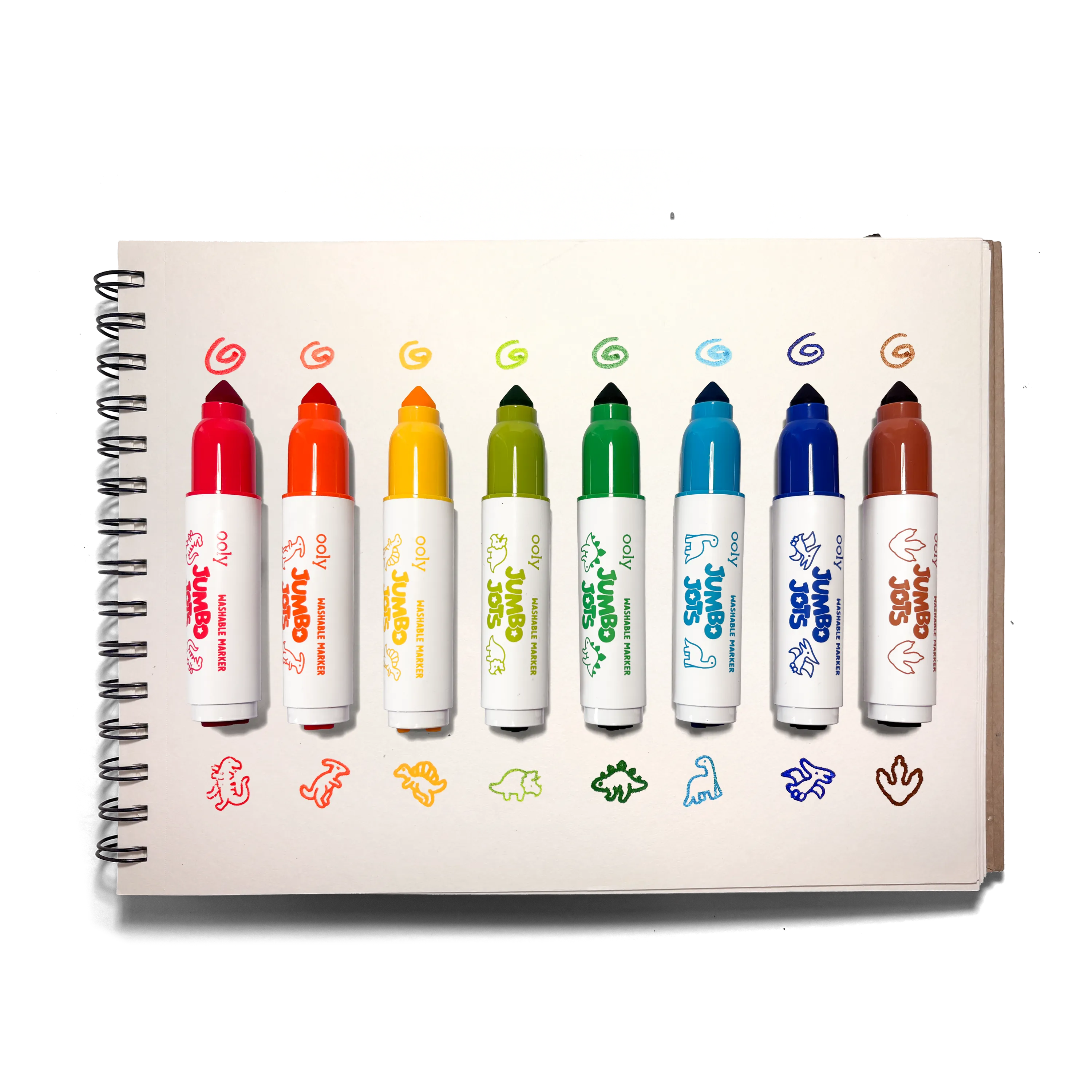 OOLY Jumbo Jots Dinosaur Dual Tip Stamp Markers 8-Piece Set