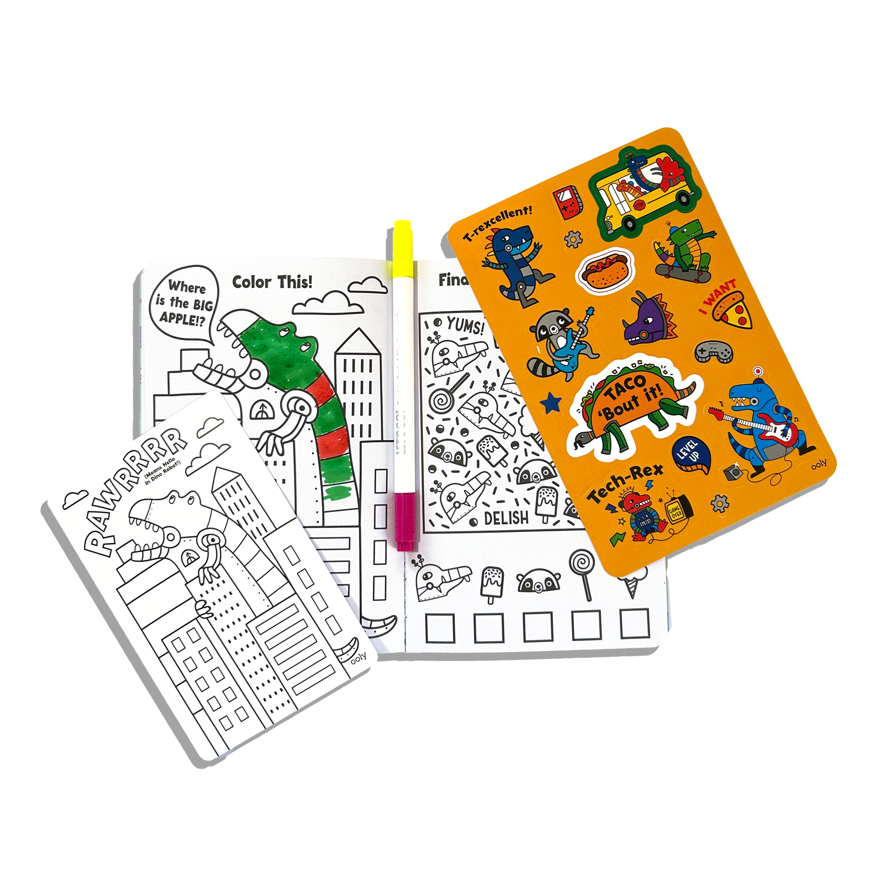OOLY Let's Go! Robo Dinos Activity & Coloring Kit