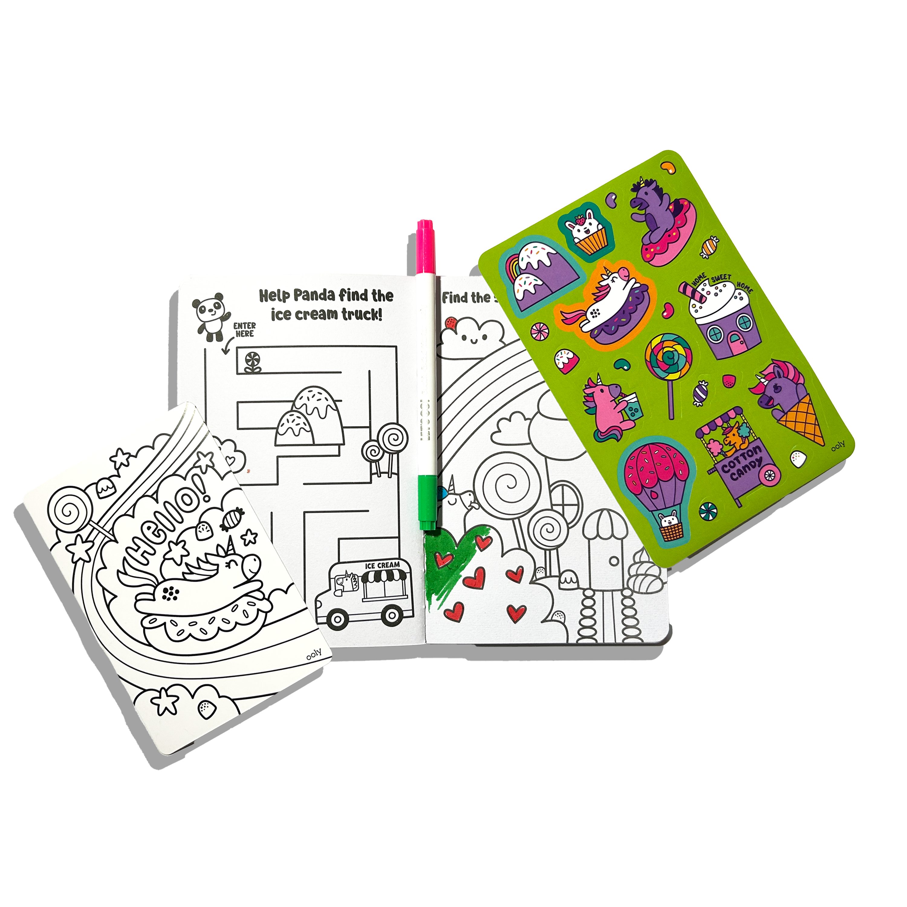 OOLY Let's Go! Unicorn Candy Town Activity Kit