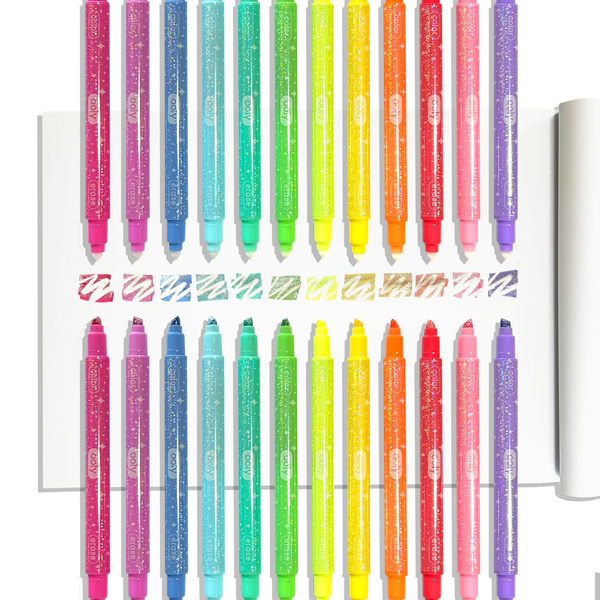 Ooly Make No Mistake Glittery Erasable Markers 12-Piece Art Set