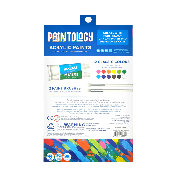 OOLY Paintology Acrylic Paint Set 12 Classic Colors
