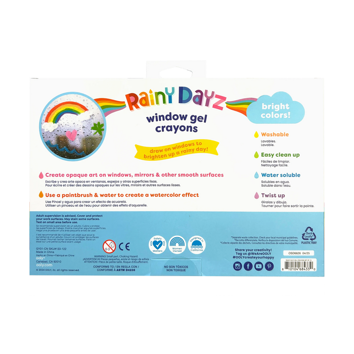 OOLY Rainy Dayz Window Gel Crayons Set of 10