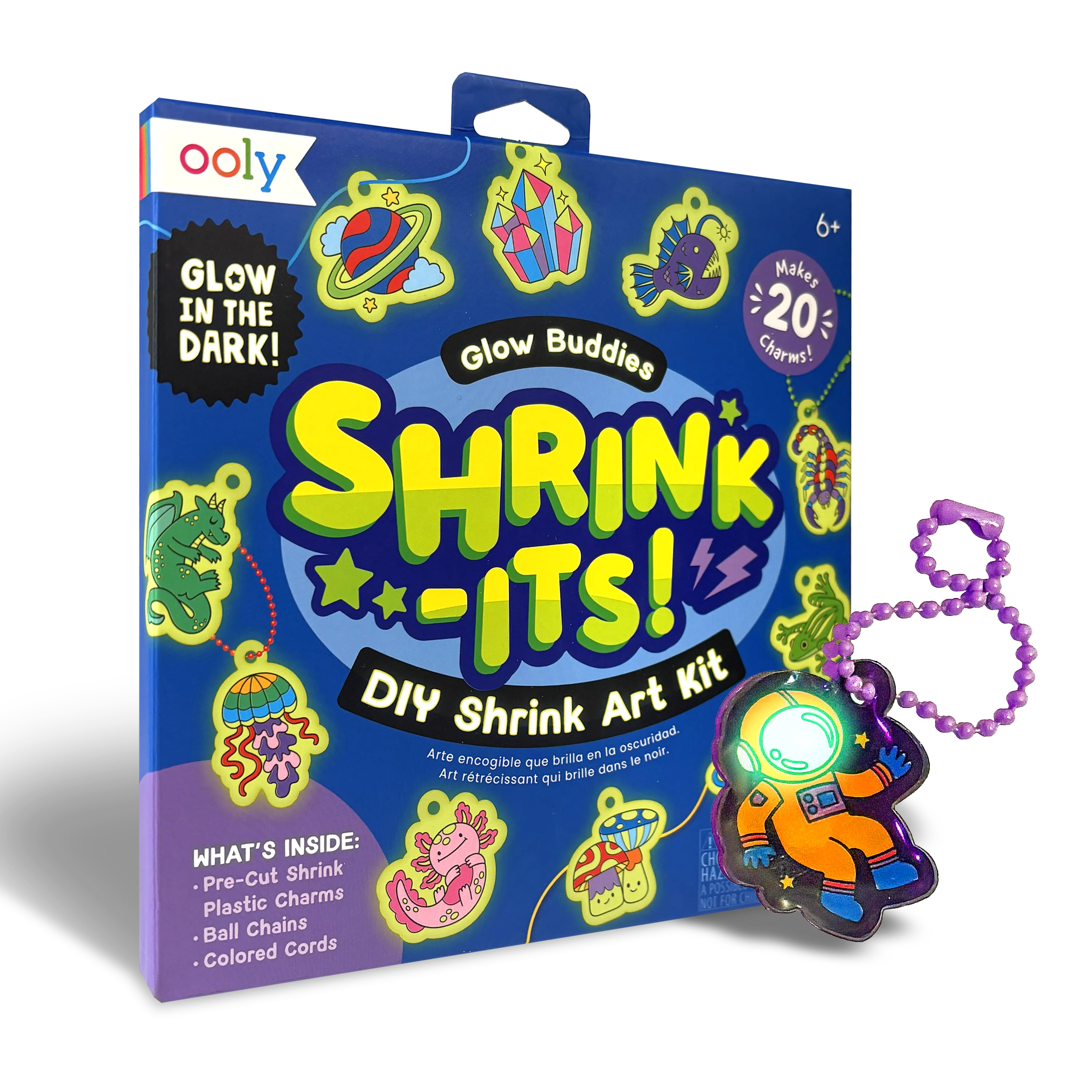 OOLY Shrink-Its! Glow Buddies DIY Shrink Art Kit 20ct