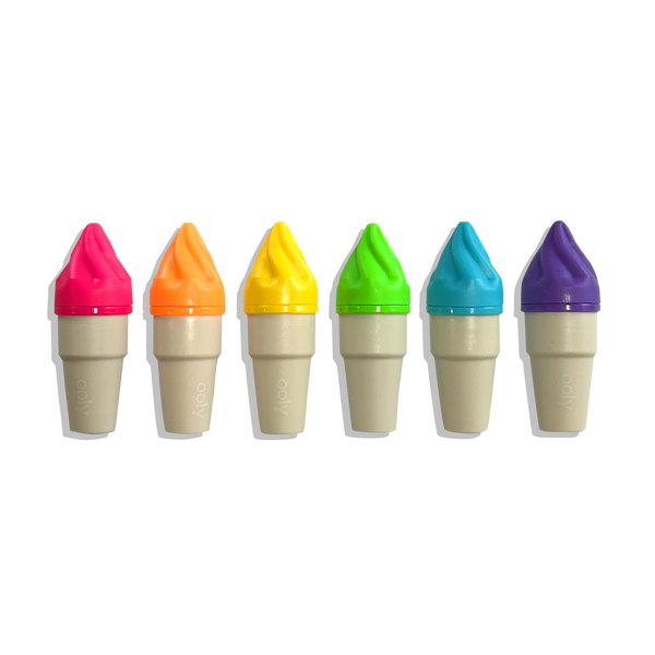 Sweet Scoops Vibrant Scented Neon Highlighters Set of 6 Smudge Proof Markers
