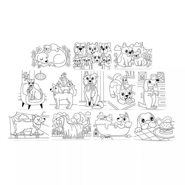 Undercover Art Hidden Pattern Coloring Activity Art Cards - Dog Days