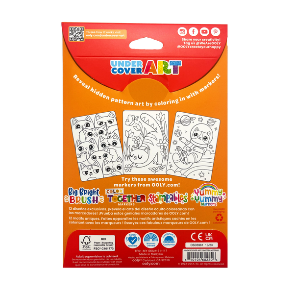 Undercover Art Hidden Pattern Coloring Activity Art Cards - Smitten Kittens