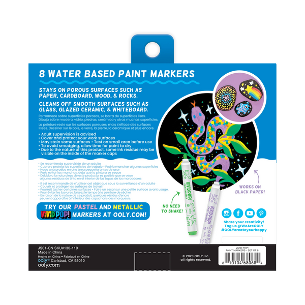 Vivid Pop Paint Markers Classic Set of  8