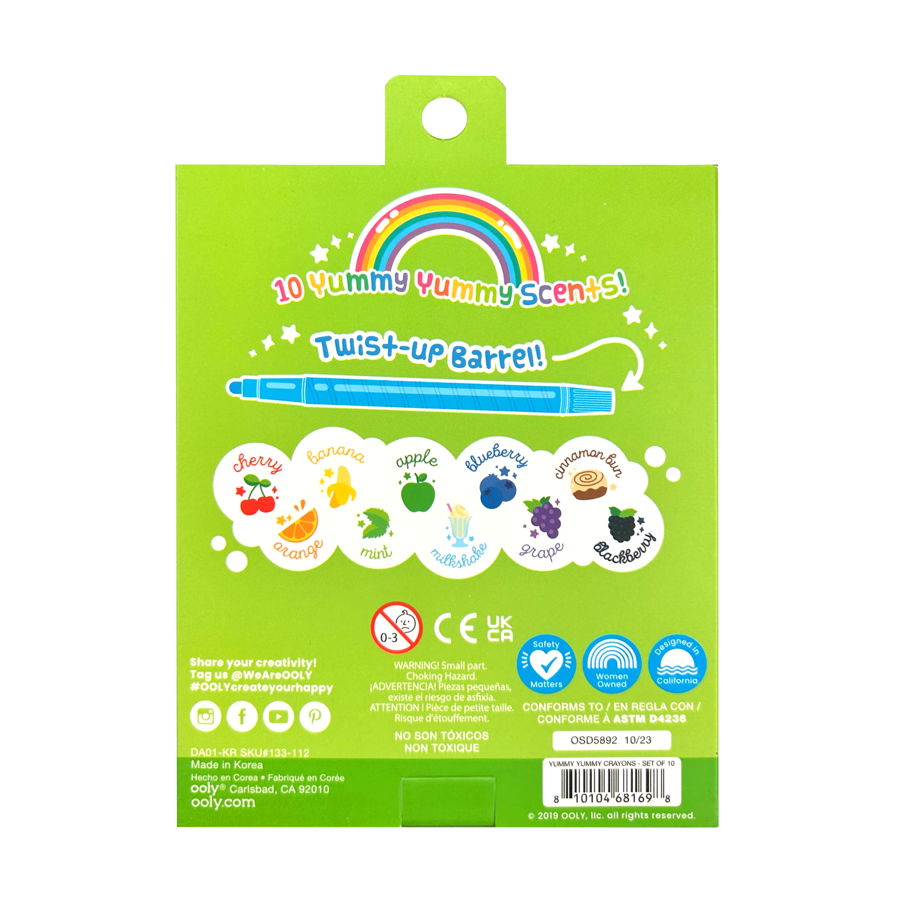OOLY Yummy Yummy Scented Twist-Up Crayons 10-Piece Set