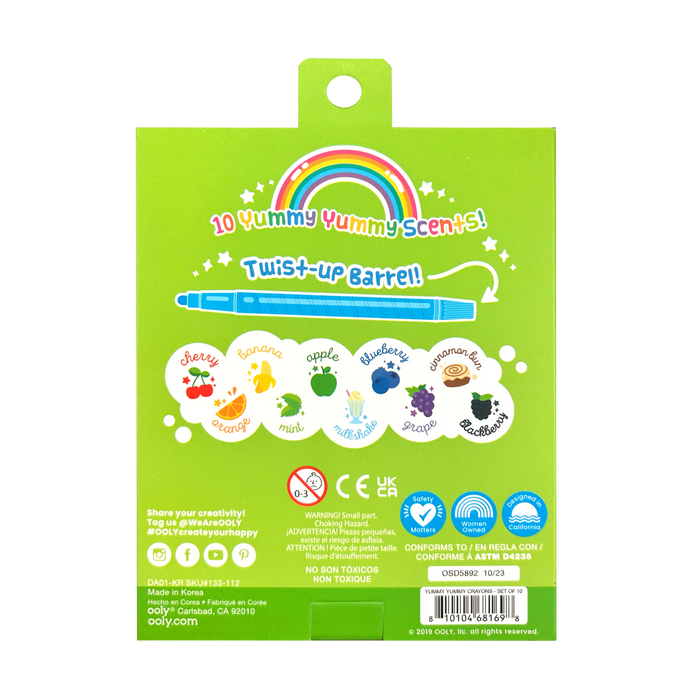 OOLY Yummy Yummy Scented Twist-Up Crayons 10-Piece Set