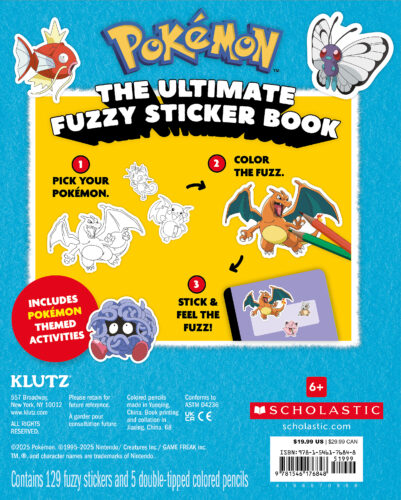 Pokemon Color Your Own Fuzzy Stickers