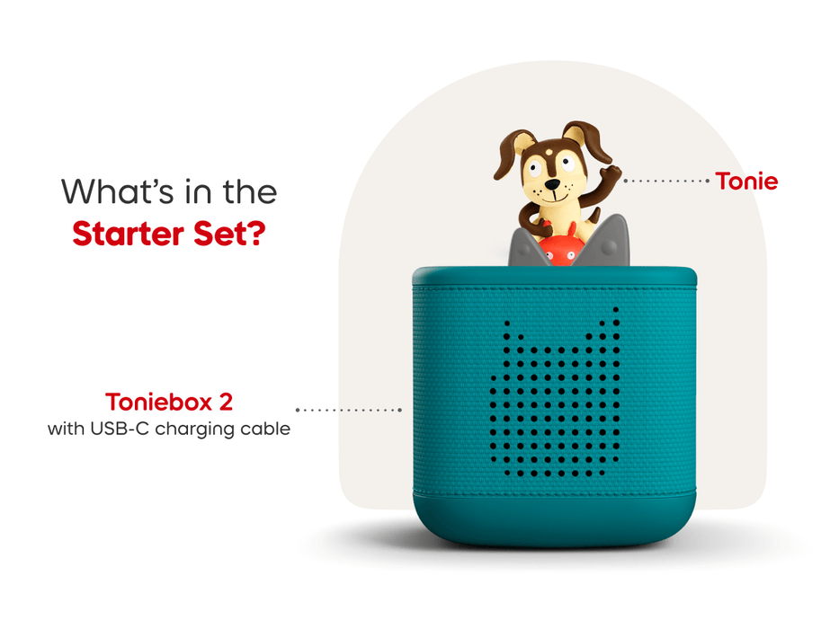 Toniebox 2 Tropical Teal Playtime Puppy Starter Set: Screen-Free Kids Audio Player