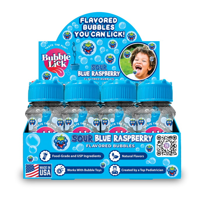 BubbleLick Sour Blue Raspberry Flavored Bubbles