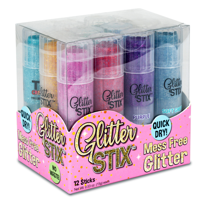 The Pencil Grip Glitter Stix Mess Free 12-Color Set