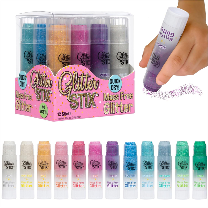 The Pencil Grip Glitter Stix Mess Free 12-Color Set