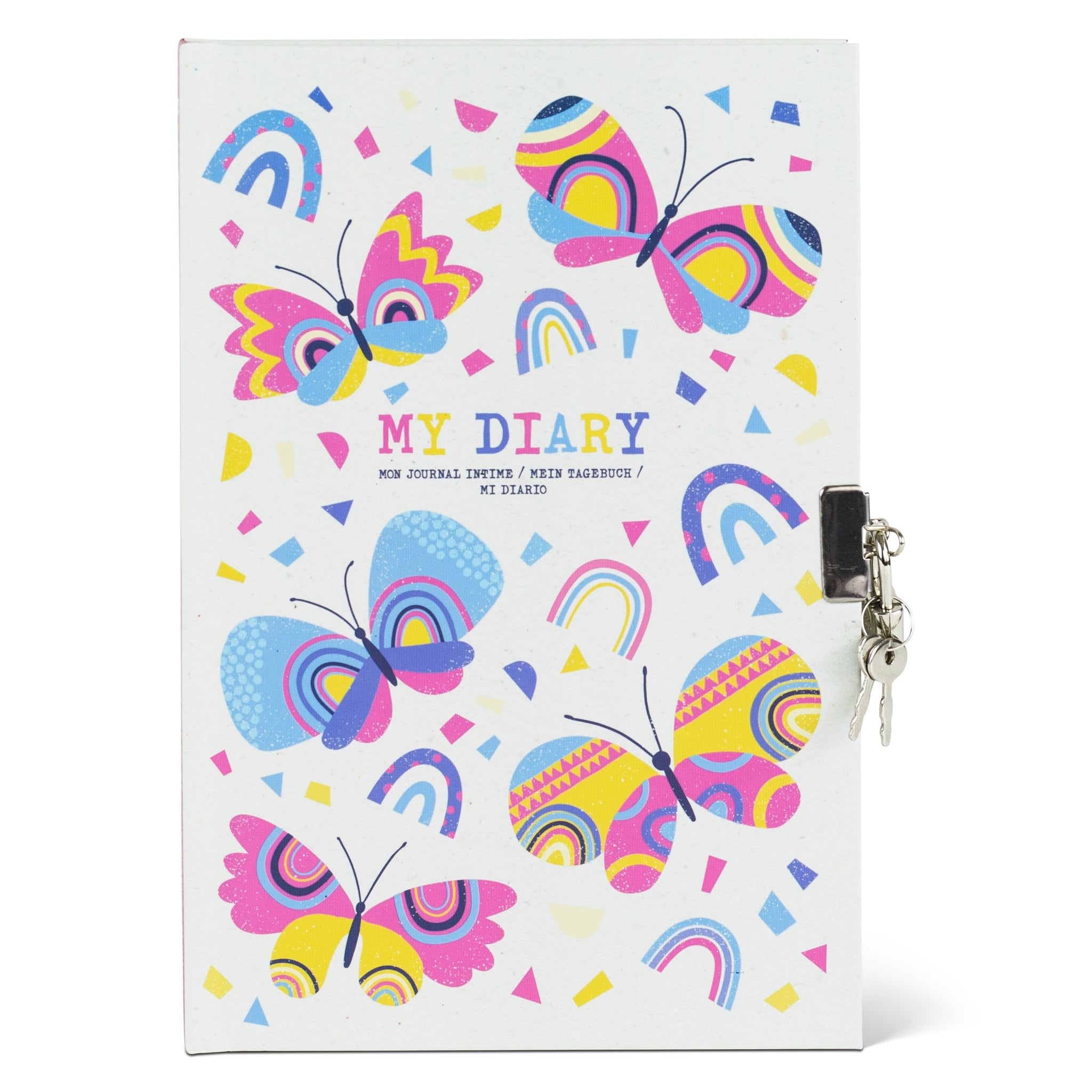 Tiger Tribe My Diary Butterflies A5 Lined Journal with Padlock