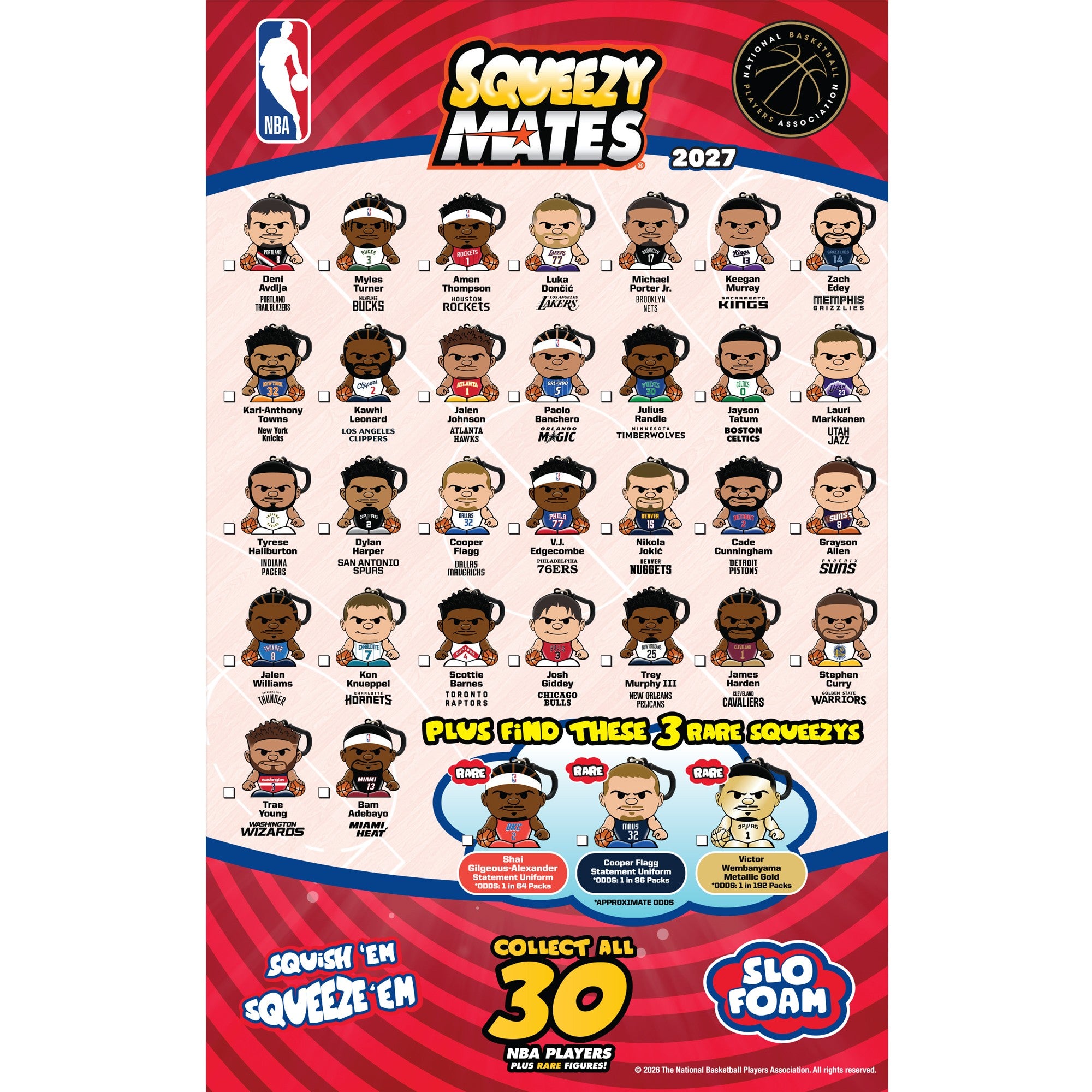 Party Animal SqueezyMates NBA 2027 Gravity Feed Display 24ct