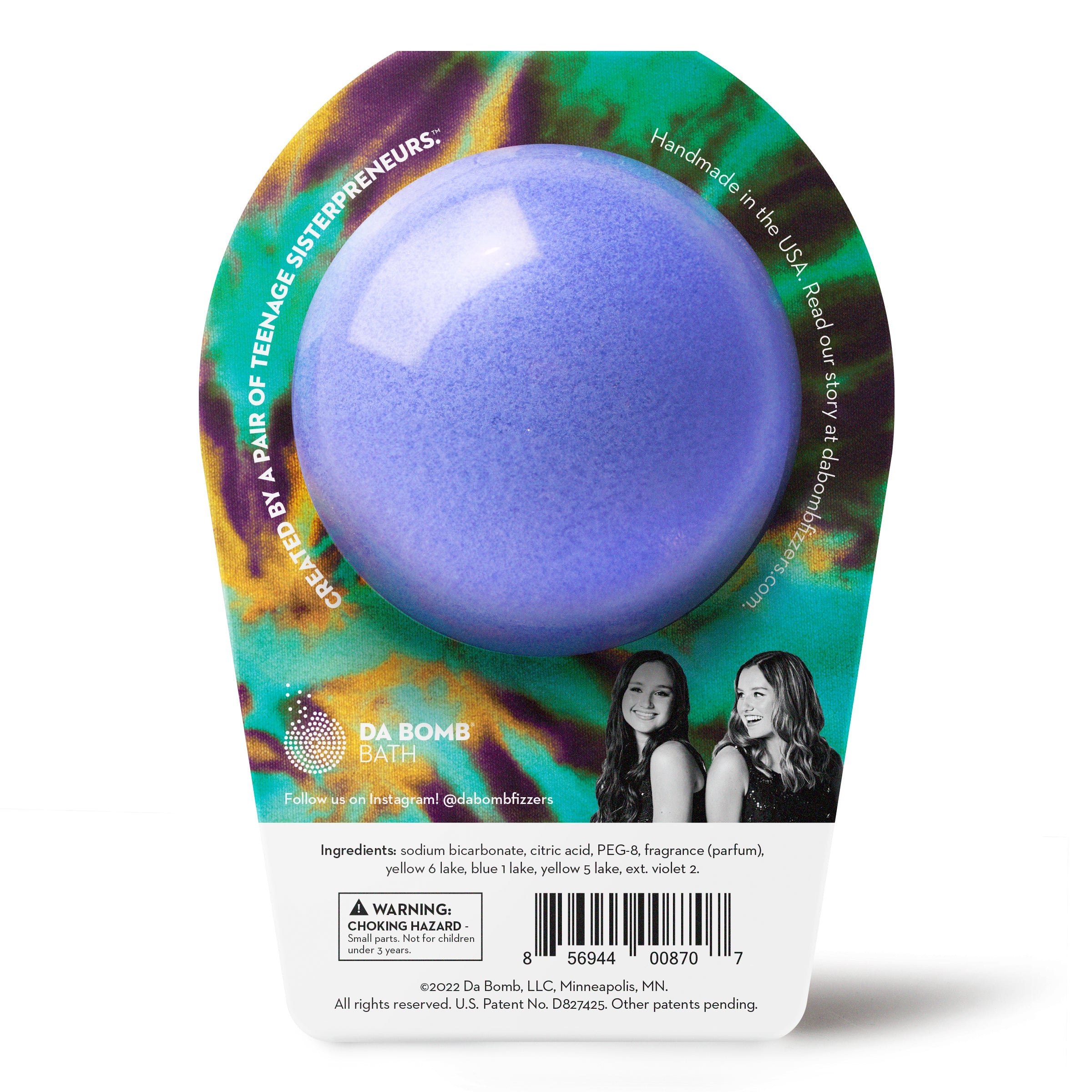 Vibrant Purple Tie Dye Bath Bomb: Fun Surprise Inside for Relaxing