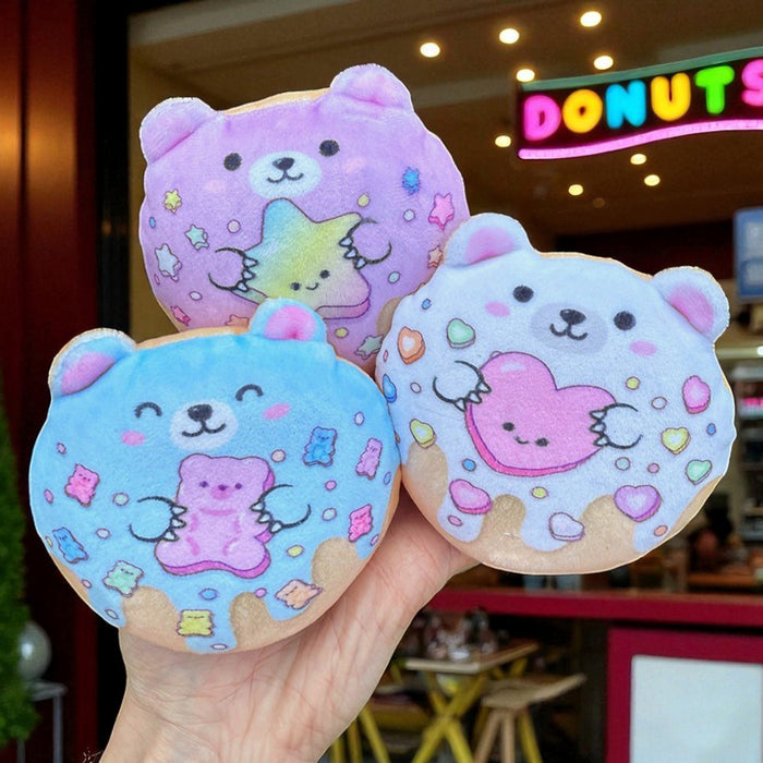 Super Duper Sugar Squisher Bear Donut Plush Fidget Sensory Toy