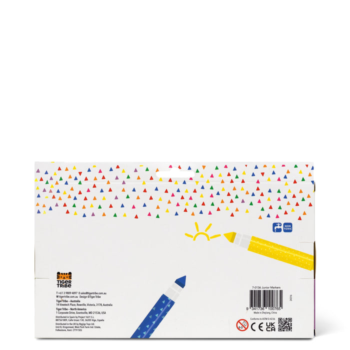 Tiger Tribe Junior Markers 12-Pack Non-Toxic Washable Art Supplies